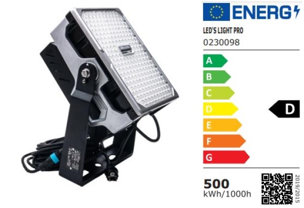 SHADA LED-Strahler Flutlichtstrahler 500W 75000lm 6000K IP66, schwarz EEC: D (230098)